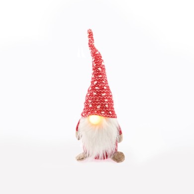  "XMAS FABRIC GNOME" WW 1 LED LIGHTS IP20 BAT (2xCR2032) 10x8x33cm