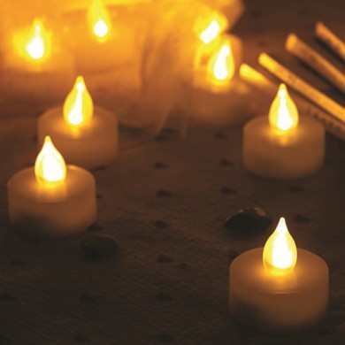 SET TEA LIGHTS 4 LED DECORATIVE WW BATT 4*CR2032(NOT INCL) IP20 DIAM:3,5cm *H:3,8cm