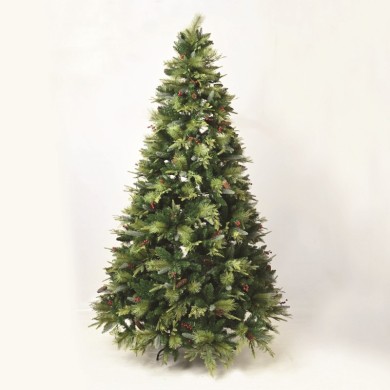 MONT-BLANC CHRISTMAS TREE PE/HARD NEEDLE BERRIES & PINE CONES 210CM HEIGHT