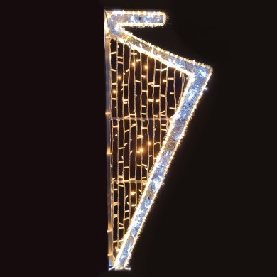 ΕΠΙΣΤΗΛΟ ΔΙΑΚΟΣΜΗΤΙΚΟ ΑΡΠΑ 360 LED ΜΟΝΟΚΑΝΑΛΟ 6.4m & LED 9.6m ΛΑΜΠΑΚΙΑ ΣΕ ΣΕΙΡΑ ΘΕΡΜΟ & ΨΥΧΡΟ ΛΕΥΚΟ ΣΤΑΘΕΡΑ ΜΕ 1.5m ΚΑΛΩΔΙΟ IP65 1500x60mm 