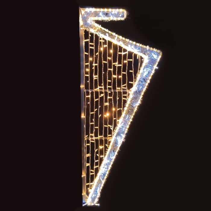 ΕΠΙΣΤΗΛΟ ΔΙΑΚΟΣΜΗΤΙΚΟ ΑΡΠΑ 360 LED ΜΟΝΟΚΑΝΑΛΟ 6.4m & LED 9.6m ΛΑΜΠΑΚΙΑ ΣΕ ΣΕΙΡΑ ΘΕΡΜΟ & ΨΥΧΡΟ ΛΕΥΚΟ ΣΤΑΘΕΡΑ ΜΕ 1.5m ΚΑΛΩΔΙΟ IP65 1500x60mm 