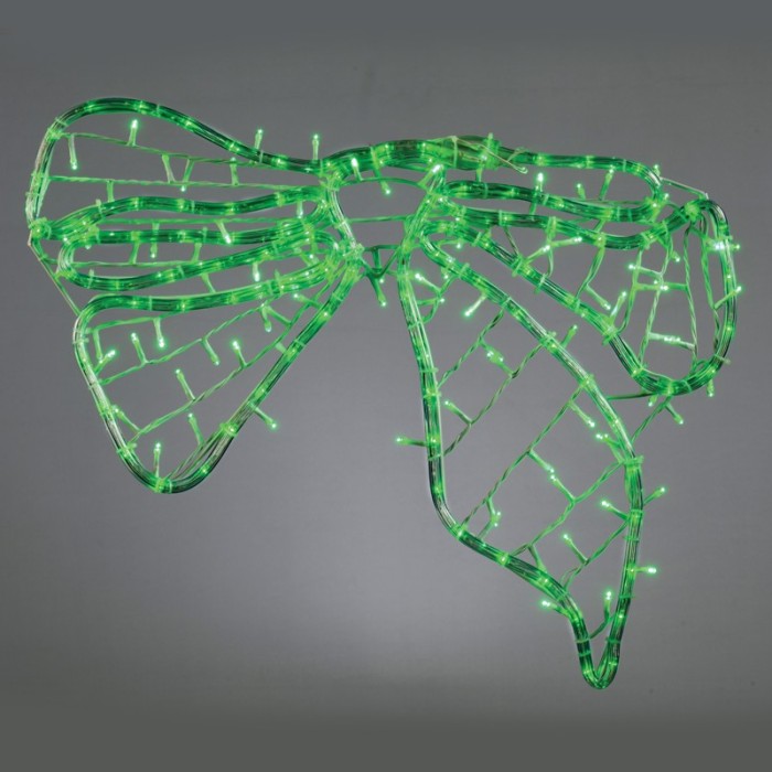  "BOW, 96 LED MOTIF 4m 2-WIRE ROPE LIGHT & 96 LED STRING LIGHTS WITH ADAPTOR (36VDC), GREEN, IP44, 60x45cm, WHITE CABLE, 5m 