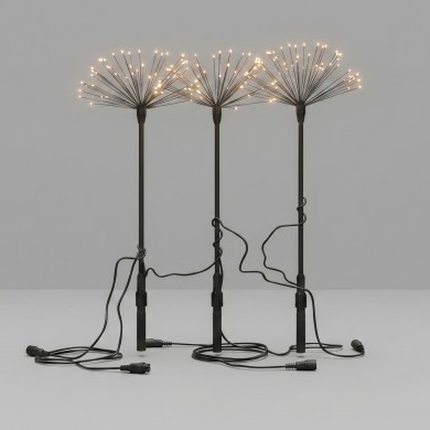 XMAS BLACK DANDELIONS SET 3 27LED/DAND WW 50cm GAP BETWEEN TREES 3AA BATTERIES (NOT INCLUDED) 2m LEAD CABLE 4.5V IP44
