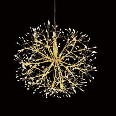 LED CHRISTMAS BALL GOLDEN WW IP44 H300MM Φ300MM 384LED 4.5V 3.6W 5M LEADWIRE
