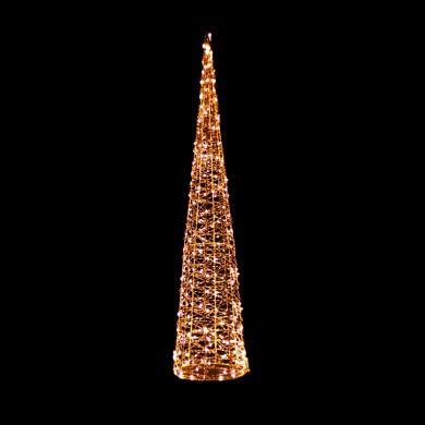 LED CHRISTMAS CONE GOLDEN WW IP44 H1000MM 400LED 4.5V 3.6W 10% FLASHING 5M LEADWIRE
