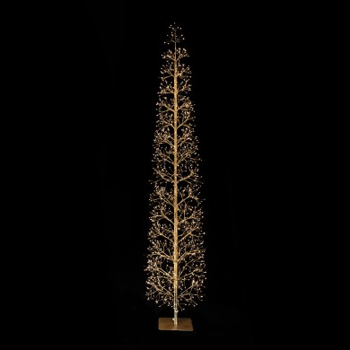 LED CHRISTMAS TREE CLASSIC MICRODOT GOLDEN WW IP44 H2100MM 1224LED 220-240V/ 24V  9W 16% FLASHING 5M LEADWIRE
