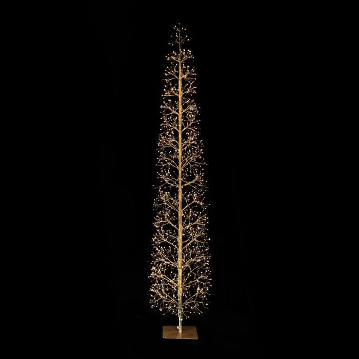 LED CHRISTMAS TREE CLASSIC MICRODOT GOLDEN WW IP44 H2100MM 1224LED 220-240V/ 24V  9W 16% FLASHING 5M LEADWIRE
