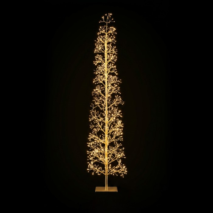 LED CHRISTMAS TREE MICRODOT GOLD NARROW WW IP44 H1800MM 2000LED 24V 12W 5M LEADWIRE

