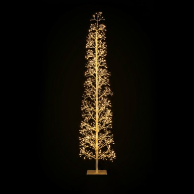 LED CHRISTMAS TREE MICRODOT GOLD NARROW WW IP44 H2100MM 3000LED 24V 24W 5M LEADWIRE
