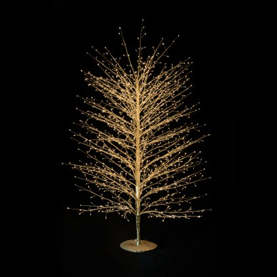 LED CHRISTMAS TREE SCULPT GOLDEN WW IP44 H1200MM 1000LED 24V 9W 5M LEADWIRE

