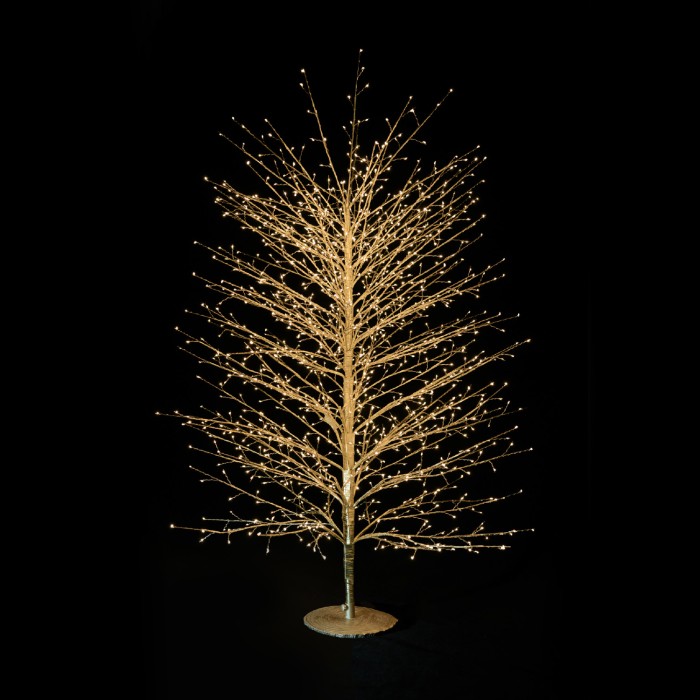 LED CHRISTMAS TREE SCULPT GOLDEN WW IP44 H1200MM 1000LED 24V 9W 5M LEADWIRE
