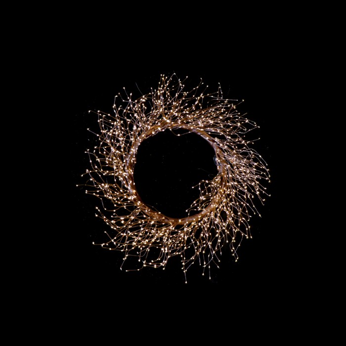 LED CHRISTMAS WREATH BROWN WW IP44 H600MM Φ600MM 936LED 24V 9W 5M LEADWIRE

