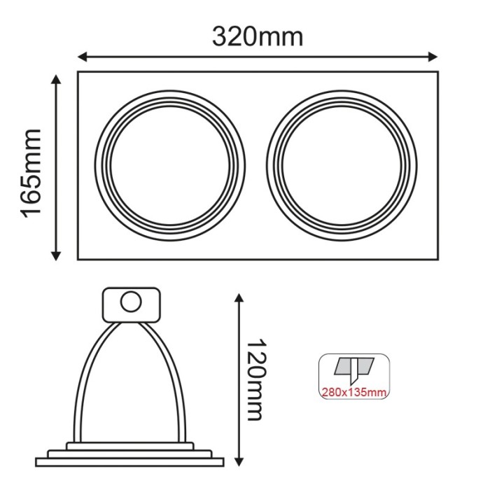   SPOT AR111 XMS DOUBLE BLACK SQUARE 320x165