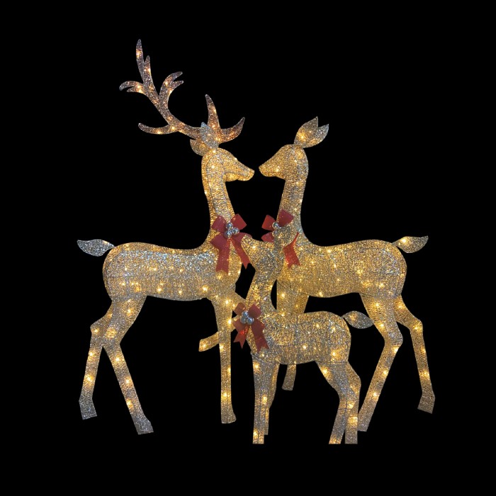 LED REINDEER FAMILY 3D FLOOR DÉCOR 340 WW LED IP65 1520x860mm, 1370x790mm, 910x610mm
