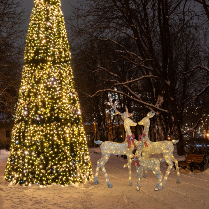 LED REINDEER FAMILY 3D FLOOR DÉCOR 340 WW LED IP65 1520x860mm, 1370x790mm, 910x610mm
