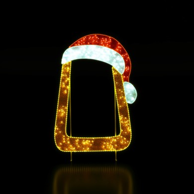 LED SANTA HAT PHOTO FRAME FLOOR MOTIF 1000 WW STEADY LED 38m ROPE LIGHTS 1,5m CABLE IP65 2770x 2000x50mm
