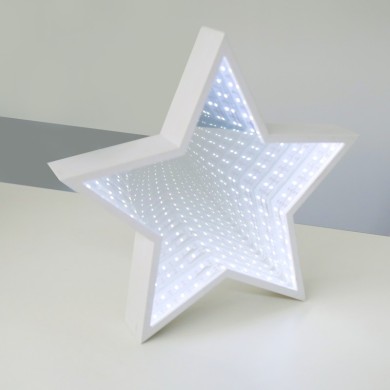 “INFINITY MIRROR TUNNEL LAMP” "STAR” 59 LED LIGHTS WITH BATTERY (3xAA) COOL WHITE IP20 29x5x29cm 