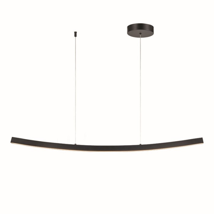 PENDANT LUMINAIRE LED 20W 3000K 1400LM NAAVA BLACK ALUMINUM IP20 102X15X110CM