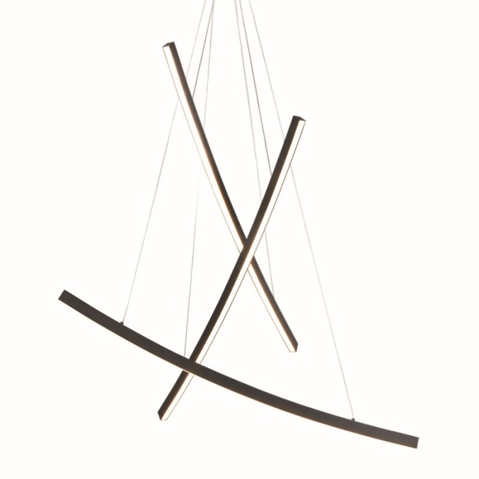 PENDANT LUMINAIRE LED 60W 3000K 4200LM NAAVA BLACK ALUMINUM IP20 102X15X110CM