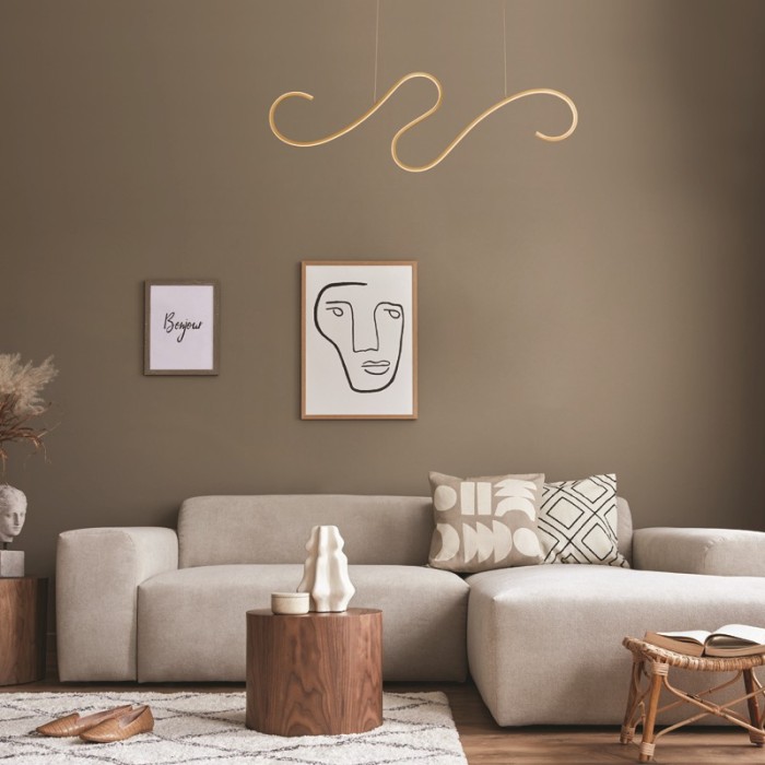 NETTO PENDANT LUMINAIRE LED 27W 3000K 1890LM CALISTA GOLD ALUMINUM IP20 110X6XH175CM