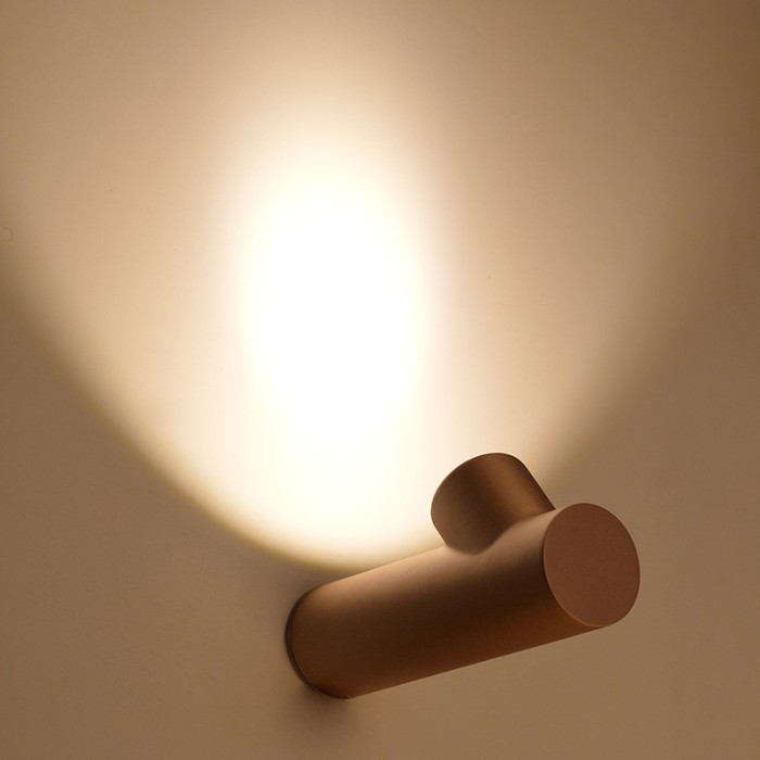 NETTO ΦΩΤΙΣΤΙΚΟ ΕΠΙΤΟΙΧΟ ΣΚΟΥΡΟ ΧΡΥΣΟ ΑΛΟΥΜΙΝΙΟ LED 6W 3000K 570Lm IP244 Φ65Χ230Χ107mm