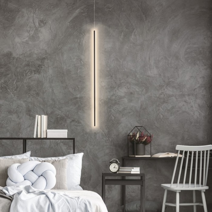 AVENUE-ΦΩΤΙΣΤΙΚΟ ΚΡΕΜΑΣΤΟ ΜΑΥΡΟ ΜΑΤ ΑΛΟΥΜΙΝΙΟΥ LED SMD 18W 3000Κ 920LM IP20 80Χ18Χ2500ΜΜ