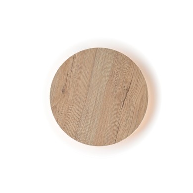 WALL LUMINAIRE LED 10W 3000K LIGHT WOOD SHADE MDF CIRCLE Φ22XH3,6CM ECLIPSE