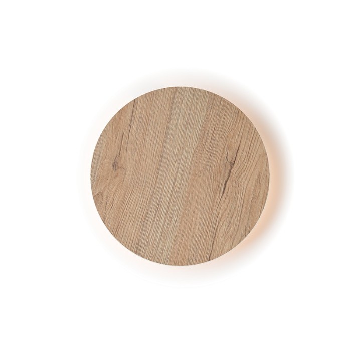 WALL LUMINAIRE LED 10W 3000K LIGHT WOOD SHADE MDF CIRCLE Φ22XH3,6CM ECLIPSE