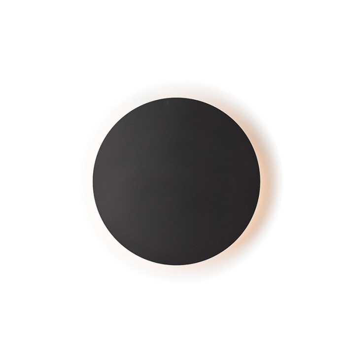 WALL LUMINAIRE LED 15W 3000K BLACK MDF CIRCLE Φ30ΧΗ3,6CM ECLIPSE