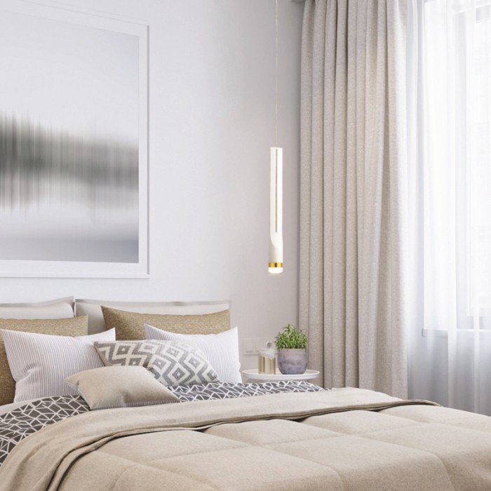 NETTO ΦΩΤΙΣΤΙΚΟ ΚΡΕΜΑΣΤΟ ΛΕΥΚΟ ΜΑΤ ΜΕΤΑΛΛΙΚΟ LED 5W 3000K 300Lm IP20 Φ100Χ2270mm