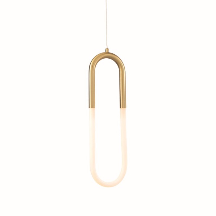 PENDANT LAMP LED 8W 3000K 560LM VENUS BRASS METAL IP20 15Χ2,3ΧH230CM