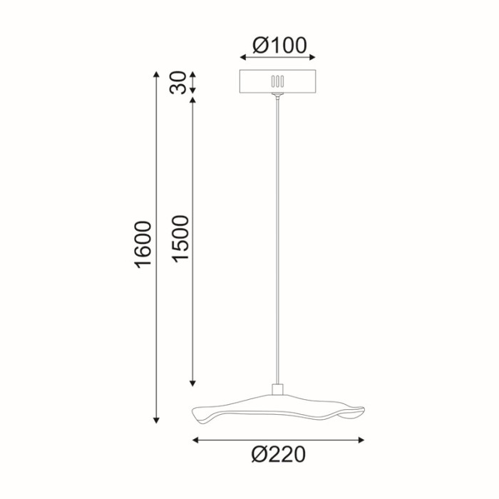 PENDANT LAMP LED 5W 3000K 400LM NINFEA BRASS METAL IP20 D22XH160CM