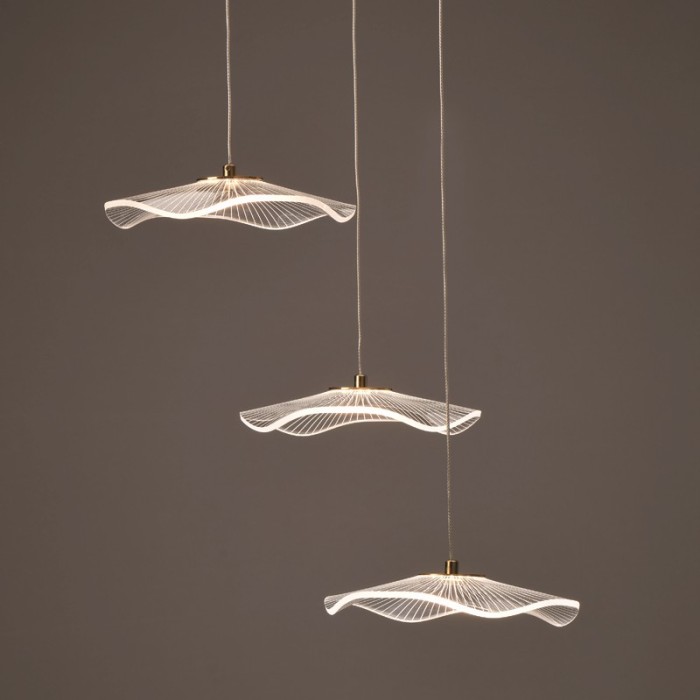 PENDANT LAMP LED 15W 3000K 1050LM NINFEA BRASS METAL IP20 D43XH210CM