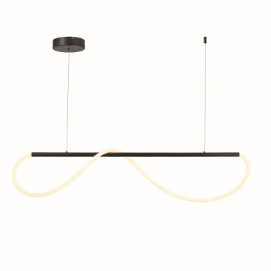 PENDANT LAMP LED 36W 3000K 2000LM WAVE BLACK METAL IP20 120Χ6XΗ215CM 