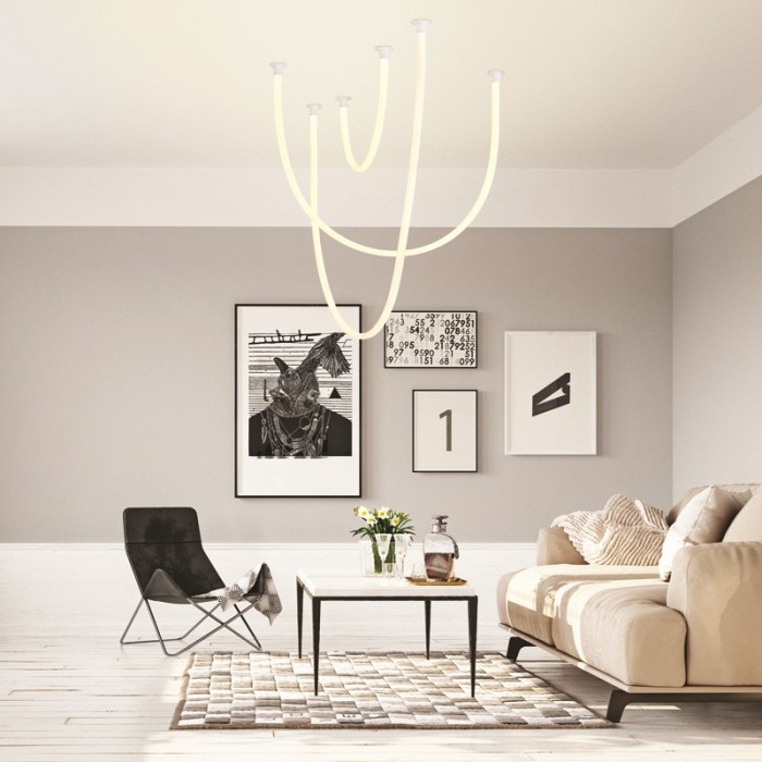 JUNGLE-ΦΩΤΙΣΤΙΚΟ ΚΡΕΜΑΣΤΟ ΛΕΥΚΟ ΜΕΤΑΛΛΙΚΟ LED SMD 60W 3000K 4000LM IP20 2400Χ1700Χ1000ΜΜ