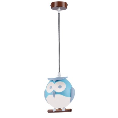 NETTO PENDANT LUMINAIRE 1XE14 BLUE PLASTIC OWL 15Χ13,5ΧΗ80CM KOKKA