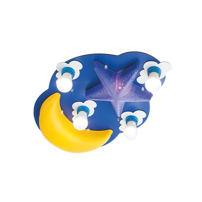 NETTO CEIL LUMINAIRE 4XE27+2XE14 BLUE PLASTIC+MDF SKY 67Χ43Χ11CM DREAMS