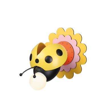 NETTO WALL LUMINAIRE 1XE27 YELLOW METAL+PLASTIC+MDF BEE 15Χ20X15CM BEES