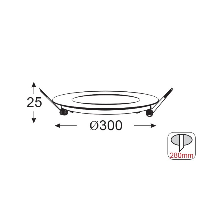 P/O LED PANEL ΧΩΝ. ΣΤΡ. ΝΜ 26W 4.000K 1990Lm 230V Φ300 Ra80