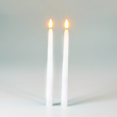 2 REAL WAX HOUSEHOLD WHITE CANDLES 2 WW LED BATT:2XAAA(NOT INCL) ON/OFF REMOTE CONTROL  IP20 DIAM:2,2*27cm