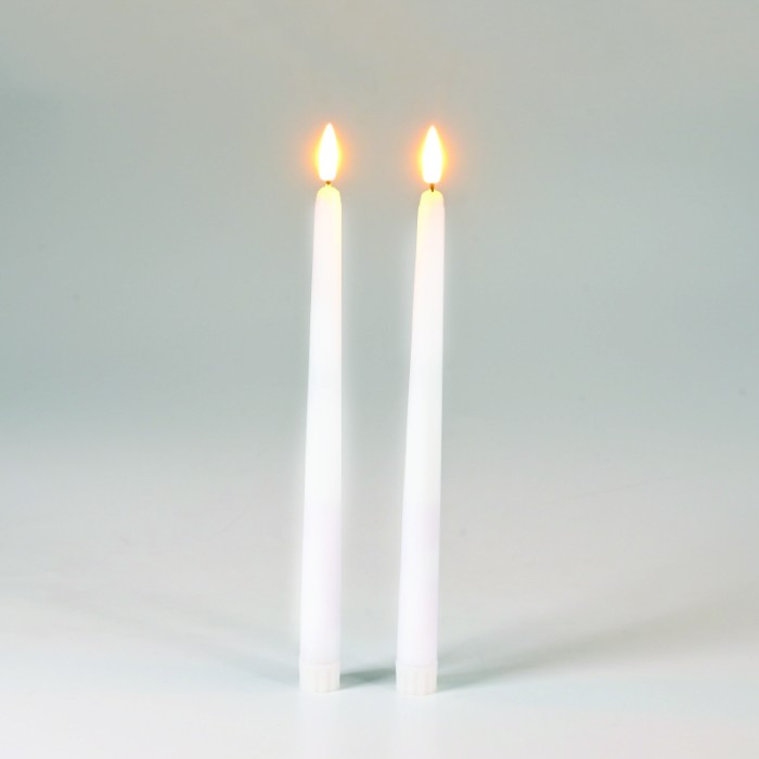 2 REAL WAX HOUSEHOLD WHITE CANDLES 2 WW LED BATT:2XAAA(NOT INCL) ON/OFF REMOTE CONTROL  IP20 DIAM:2,2*27cm