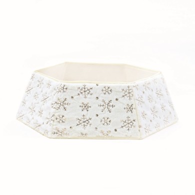 XMAS TREE HEXAGONAL COLLAR DECORATIVE WHITE SEQUINS SNOWFLAKES  76,2*61*24cm