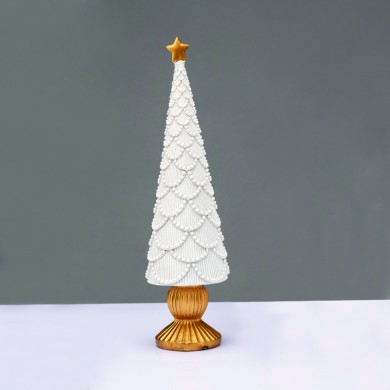 DECORATIVE RESIN XMAS TREE  WHITE 42cm