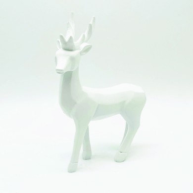 DECORATIVE RESIN REINDEER WHITE 25cm
