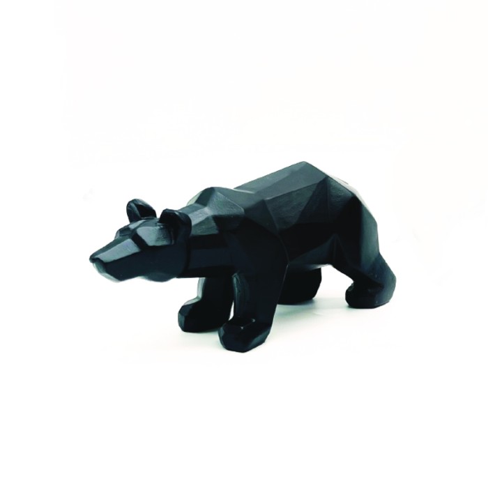 DECORATIVE RESIN BEAR  BLACK 10cm
