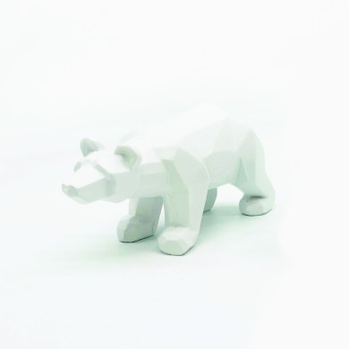 DECORATIVE RESIN BEAR WHITE 10cm