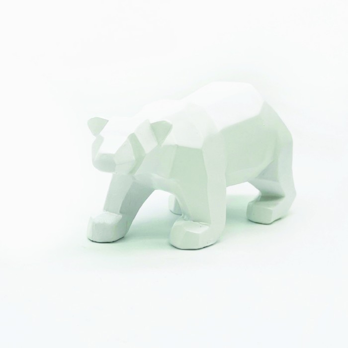 DECORATIVE RESIN BEAR WHITE  11cm