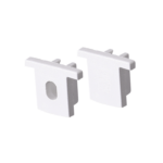 SET OF WHITE PLASTIC END CAPS FOR P160 1PC WITH HOLE &amp; 1PC WITHOUT HOLE