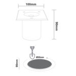 ^LED SQUARE COB INGROUND SPOT LUMINAIRE 7W 450LM 3000K 45° 230V AC IP67 RA80 30.000hrs - Image 2