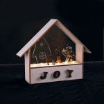 ^ "WOODEN HOUSES", 6 LED LIGHTS WITH BATTERY (2xAAA), GREY WOOD, WARM WHITE, IP20, 27.8x6.5x24.5cm